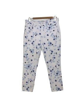 GAP Khakis crop ankle pants slim city white and blue liberty floral chino Pixi 8